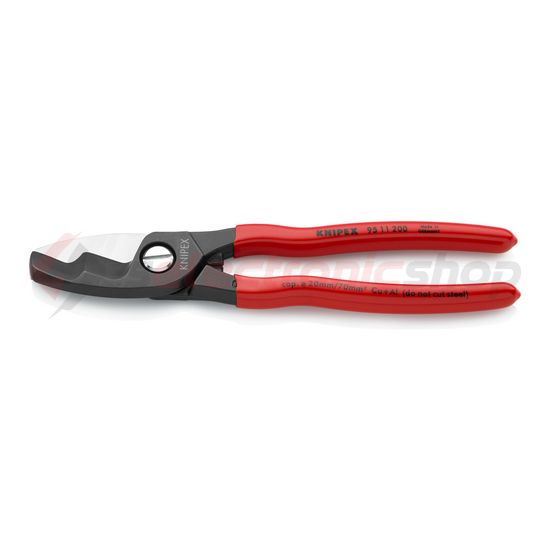 Kábelvágó kettős vágóél mechanikus egykezes 20mm-max. kábelátmérő 70mm2-max. 200mm-hossz KNIPEX - 9511200