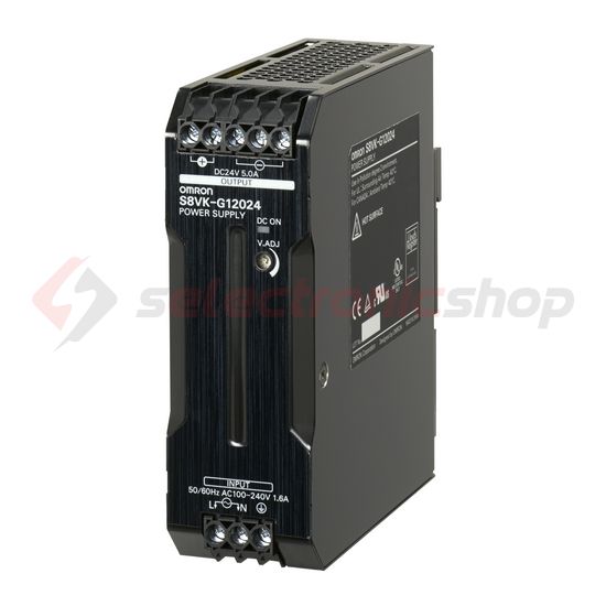 Kapcsolóüzemű DC tápegység 100-240VAC-be 90-350VDC-be 24VDC-ki 5A-ki 120W S8VK-G12024 OMRON - 374869