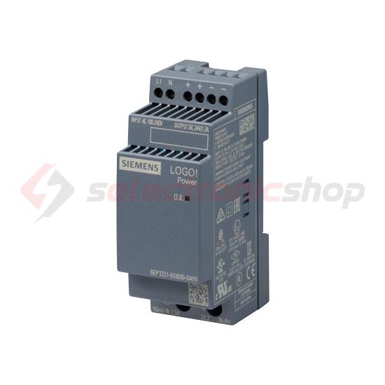 Kapcsolóüzemű DC tápegység stabilizált 240VAC-be 24VDC-ki 1.3A-ki 31.2W LOGO!Power SIEMENS - 6EP3331-6SB00-0AY0