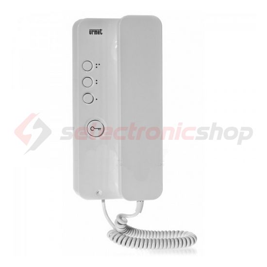 Kaputelefon audio lakáskészülék 1+n 3gomb falonkívüli fehér világítás/ajtónyitó Miro URMET - 1150/35