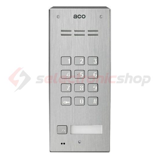 Kaputelefon kaputábla audió 1lakás RFID falonkívüli 2-erű 1hívógomb nemesacél moduláris ACO - FAM-P-1NPZSACC NT