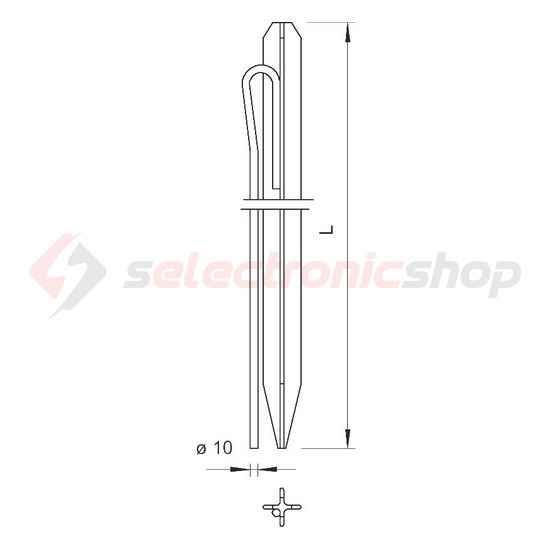 Keresztföldelő körvezetős merítetten horganyzott acél 2000mm 213 2000 F OBO-BETTERMANN - 5003784