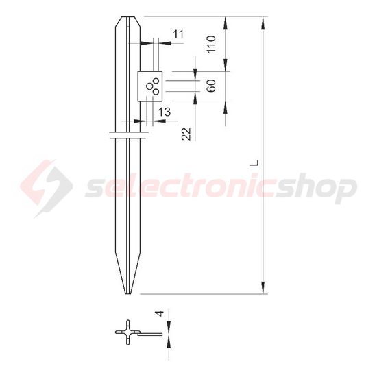 Keresztföldelő zászlós merítetten horganyzott acél 1500mm 213 1500 DIN OBO-BETTERMANN - 5003016