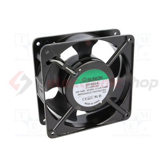 Készülék ventilátor axiál 79m3/h 37dB(A) 230V 50Hz 28501/min 120mm x 120mm x 38mm Sunon - DP200A