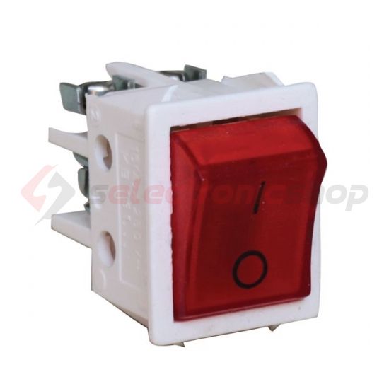 Készülékkapcsoló 0-I billentyűs 2P 16A 250V jelzőlámpa csavaros karmos VA Elektronika - KB-131-002(2)