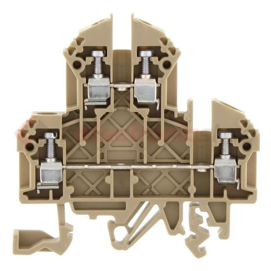 Kétszintes sorkapocs 2,5mm2 TS32/35 24A 500V csavaros bézs RKD2,5 CONTA-CLIP - 1206.2