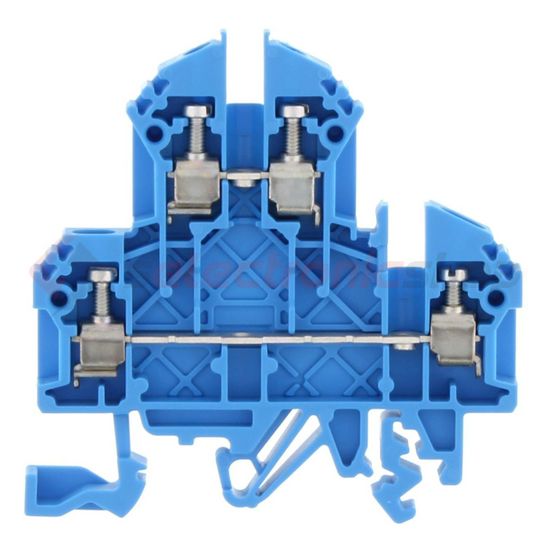 Kétszintes sorkapocs 2,5mm2 TS32/35 24A 500V csavaros kék RKD2,5 CONTA-CLIP - 1206.5