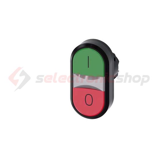 Kettős nyomógombfej műanyag d22 I/O világító lapos piros/zöld visszaugró SIRIUS ACT SIEMENS - 3SU1001-3AB42-0AK0