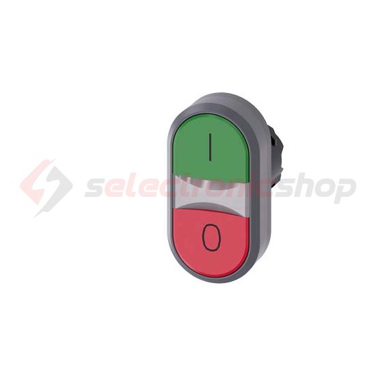 Kettős nyomógombfej műanyag d22 I/O világító lapos piros/zöld visszaugró SIRIUS ACT SIEMENS - 3SU1031-3AB42-0AK0