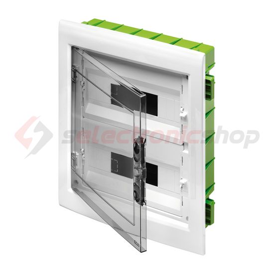 Kiselosztó 2x 12M üreges falba fehér IP40 átlátszó kivágott ajtó 40CDi GEWISS - GW40606PM