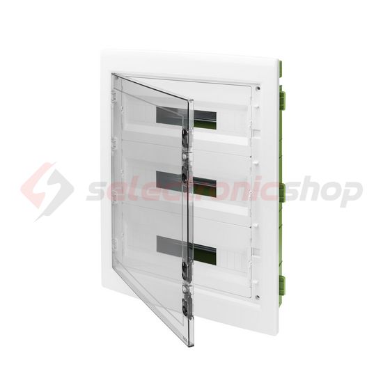 Kiselosztó 3x 18M üreges falba fehér IP40 átlátszó kivágott ajtó 40CDi GEWISS - GW40610PM