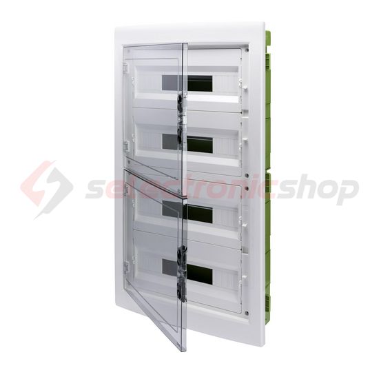 Kiselosztó 4x 18M üreges falba fehér IP40 átlátszó kivágott ajtó 40CDi GEWISS - GW40611PM
