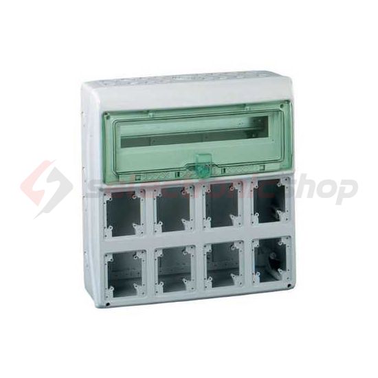 Kiselosztó 8-dugaljhellyel műanyag 1x 18M falonkívüli szürke IP65 ajtó Kaedra Schneider - 13182