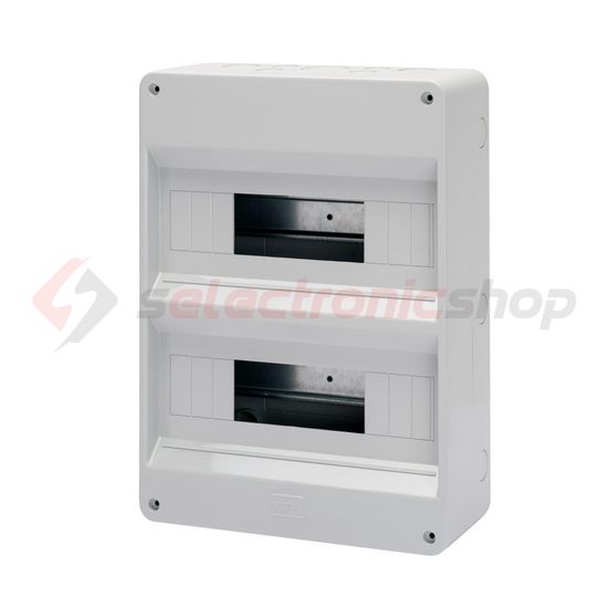 Kiselosztó ajtó nélkül +2M műanyag 2x 12M falonkívüli szürke IP40 kivágott 40CDK GEWISS - GW40030