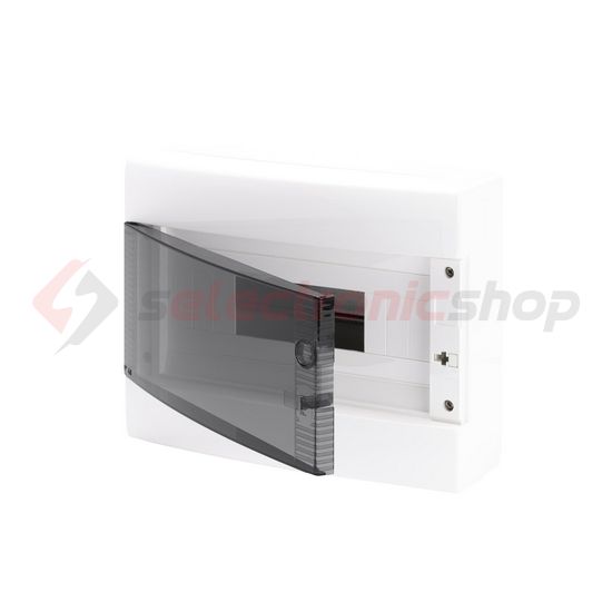 Kiselosztó PE/N műanyag 1x 12M falonkívüli fehér IP40 átlátszó kivágott ajtó 40CD GEWISS - GW40045BS
