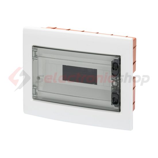 Kiselosztó PE/N műanyag 1x 12M süllyesztett fehér IP40 átlátszó kivágott ajtó 40CDi GEWISS - GW40605BS