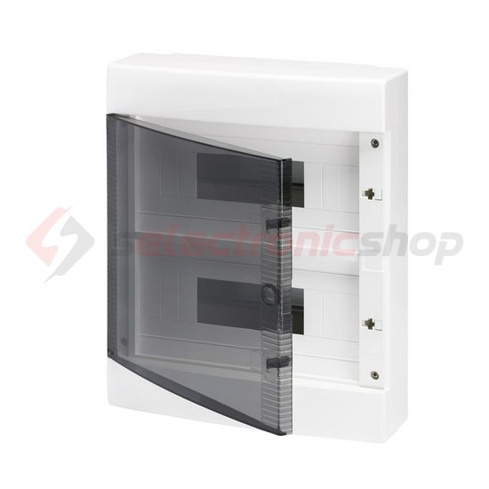 Kiselosztó PE/N műanyag 2x 12M falonkívüli fehér IP40 átlátszó kivágott ajtó 40CD GEWISS - GW40047BS