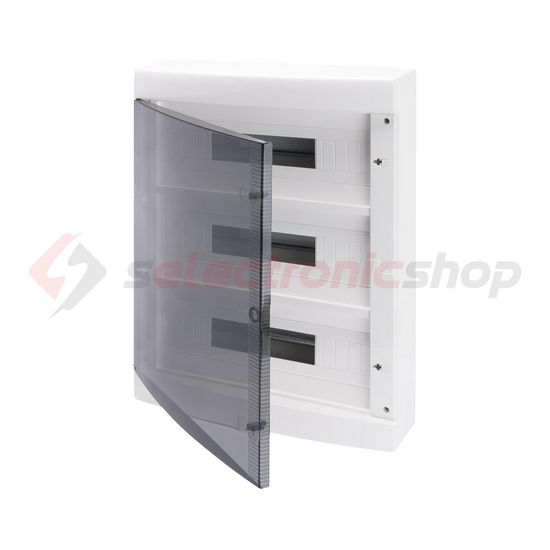 Kiselosztó PE/N műanyag 3x 18M falonkívüli fehér IP40 átlátszó kivágott ajtó 40CD GEWISS - GW40051BD