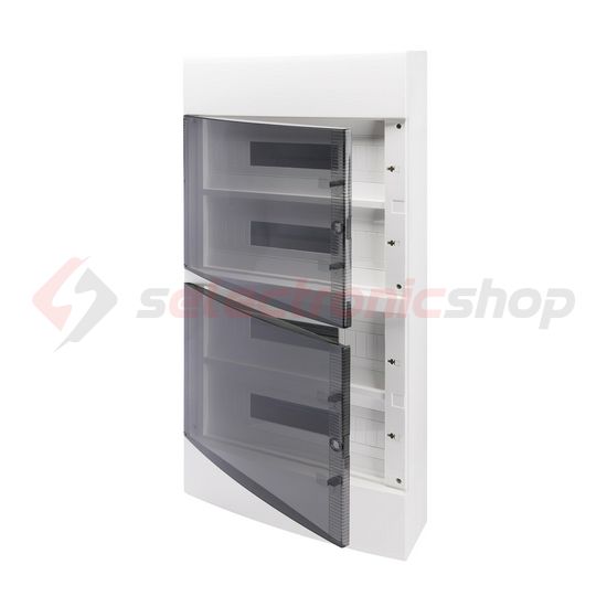 Kiselosztó PE/N műanyag 4x 18M falonkívüli fehér IP40 átlátszó kivágott ajtó 40CD GEWISS - GW40053BD