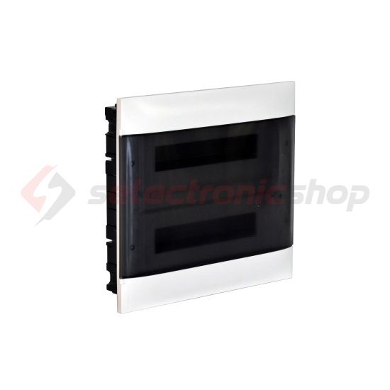 Kiselosztó PE/N-sín 90A műanyag 2x 12M üreges falba fehér IP40 átlátszó ajtó PractiboxS LEGRAND - 135172