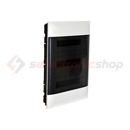 Kiselosztó PE/N-sín 90A műanyag 3x 18M süllyesztett fehér IP40 átlátszó ajtó PractiboxS LEGRAND - 137158