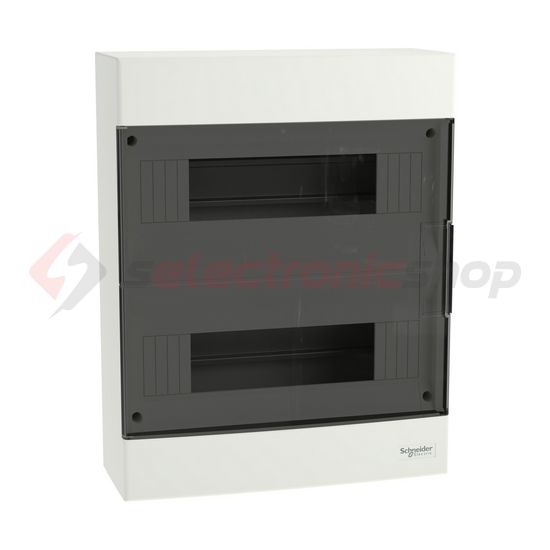 Kiselosztó PE/N-sínnel 2x 12M falonkívüli fehér IP40 átlátszó teli ajtó EASY9 EU Schneider - EZ9EUC212
