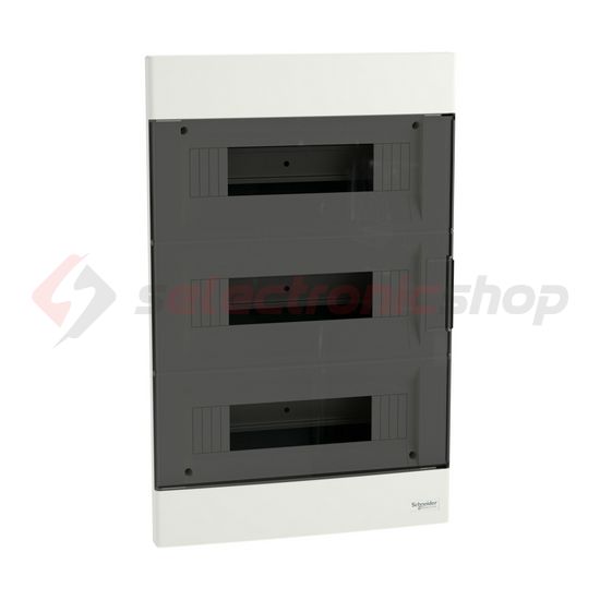 Kiselosztó PE/N-sínnel 3x 12M süllyesztett fehér IP40 átlátszó teli ajtó EASY9 EU Schneider - EZ9EUA312