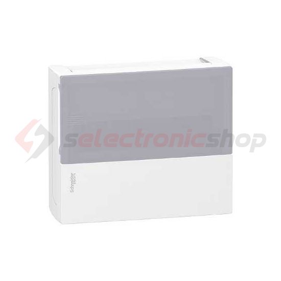 Kiselosztó PE/N-sínnel műanyag 1x 12M falonkívüli fehér IP40 átlátszó ajtó Mini Pragma Schneider - MIP12112S