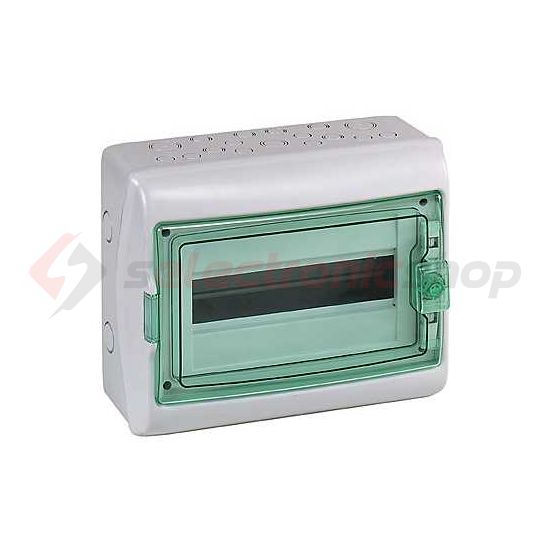 Kiselosztó PE/N-sínnel műanyag 1x 12M falonkívüli szürke IP65 átlátszó ajtó Kaedra Schneider - 13431