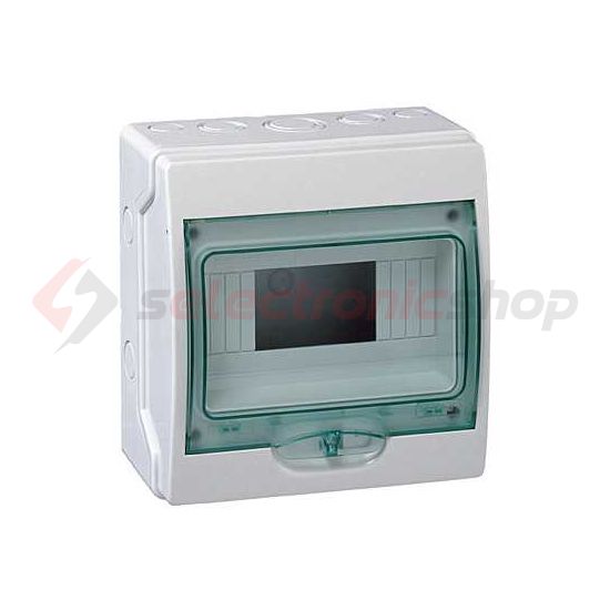 Kiselosztó PE/N-sínnel műanyag 1x 12M falonkívüli szürke IP65 átlátszó ajtó Kaedra Schneider - 13444