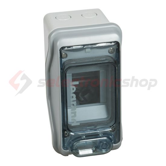 Kiselosztó PE/N-sínnel műanyag 1x 3M falonkívüli szürke IP65 zárt-fedél ajtó Plexo LEGRAND - 601932