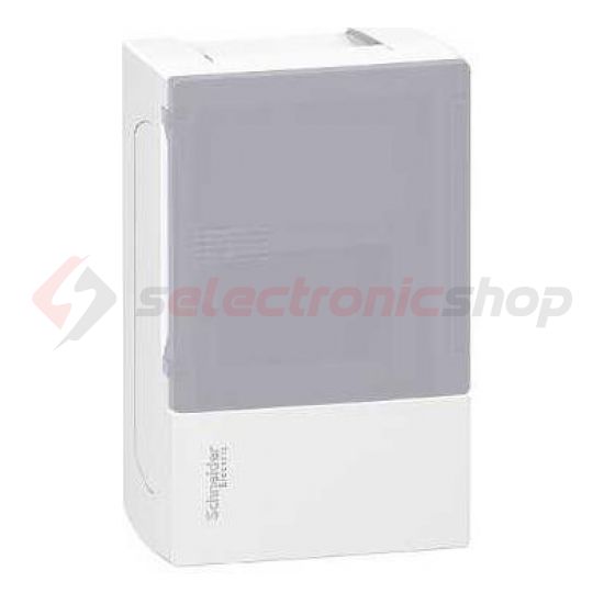 Kiselosztó PE/N-sínnel műanyag 1x 4M falonkívüli fehér IP40 átlátszó ajtó Mini Pragma Schneider - MIP12104T