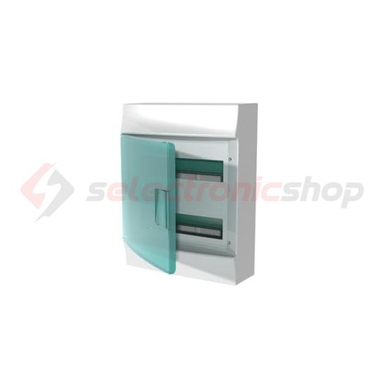 Kiselosztó PE/N-sínnel műanyag 2x 12M falonkívüli fehér IP41 átlátszó ajtó Mistral 41P12X32A ABB - 1SPE007717F0521