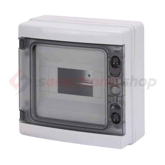 Kiselosztó PE/N UV-álló DC1000V 1x 8M falonkívüli szürke IP65 átlátszó kivágott ajtó 40CDK GEWISS - GW40102BS