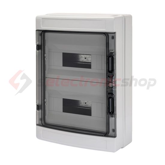 Kiselosztó PE/N UV-álló DC1000V 2x 12M falonkívüli szürke IP65 átlátszó kivágott 40CDK GEWISS - GW40104BS