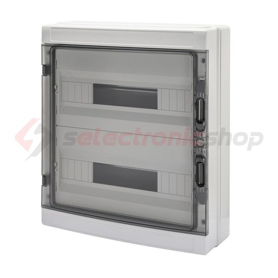 Kiselosztó PE/N UV-álló DC1000V 2x 18M falonkívüli szürke IP65 átlátszó kivágott 40CDK GEWISS - GW40107BS