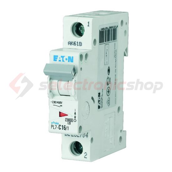 Kismegszakító 1P 1.5A D-jelleg 230V AC 10kA/60898 PL7-D1,5/1 EATON - 165067