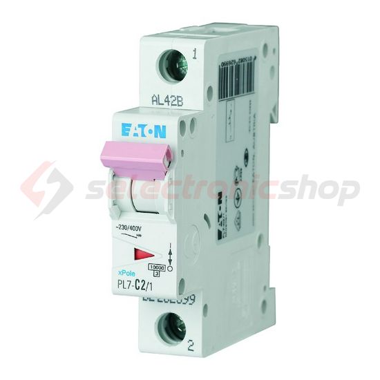 Kismegszakító 1P 2A B-jelleg 230V AC 10kA/60898 PL7-B2/1 EATON - 264839