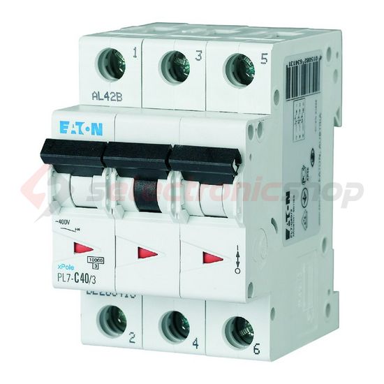 Kismegszakító 3P 40A C-jelleg 400V AC 10kA/60898 PL7-C40/3 EATON - 263413