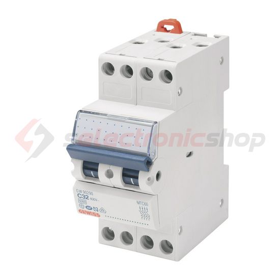 Kismegszakító kompakt (2 modulos) 3P 32A C-jelleg 400V AC 6kA/60898 6kA/60947 2M MTC60 GEWISS - GW90270