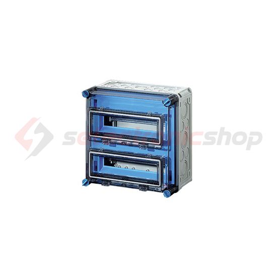 Kismegszakítós szekrény 2x12modul csapófedéllel IP65  Mi 1222 Hensel - 2000603