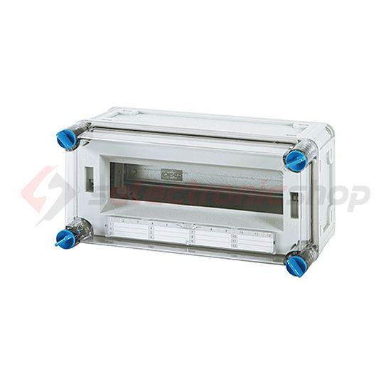 Kismegszakítós szekrény csoportos mérőhelyhez 12M N+PE IP65 falonkívüli műanyag Mi 1112-CS Hensel - 1091637