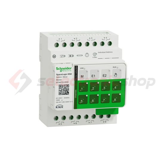 KNX redőny és kapcsolóaktor master (8RO) kalapsínre 4x 16A AC 4M-DIN SpaceLogic Schneider - MTN6705-0008