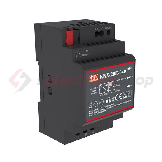 KNX tápegység 3M kalapsínre 30V 640mA-max. MeanWell - KNX-20E-640