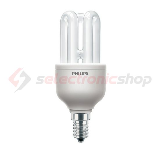 Kompakt fénycső E14 8W- egyenes 230-240V 380lm 2700K 8000h A-en.o. SmallEconomy Philips - 929689330109