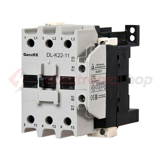 Kontaktor (mágnesk) 25kW/400VAC-3 3Z 230V50Hz 1z 1ny csavaros 60A/AC-1/400V DIL-K22X-11 Ganz KK - 200-4534-650-DL