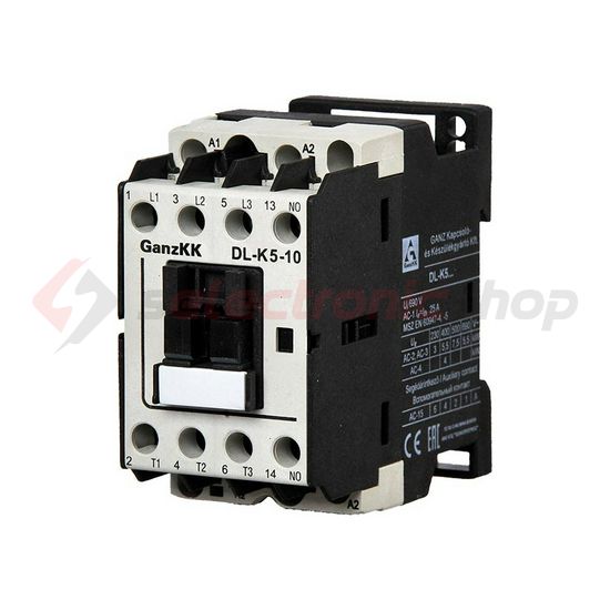 Kontaktor (mágnesk) 5.5kW/400VAC-3 3Z 24V50Hz 1z csavaros 25A/AC-1/400V DIL-K5-10 Ganz KK - 200-0002-010-DL
