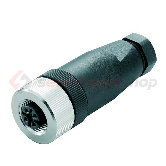 Köralakú ipari csatlakozó anya lengő M12-aljzat 4 hüvely csavaros-csatlakozás SAIB-4/7 Weidmüller - 9457240000