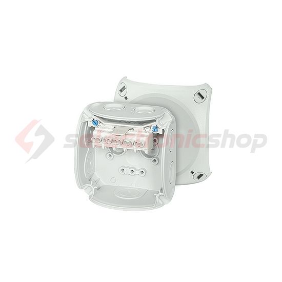 Kötődoboz 5x4x2,5mm2 falonkívüli 93mmx 93mmx 62mm szürke műanyag IP66 8 DK 0202 GZ Hensel - 62000148