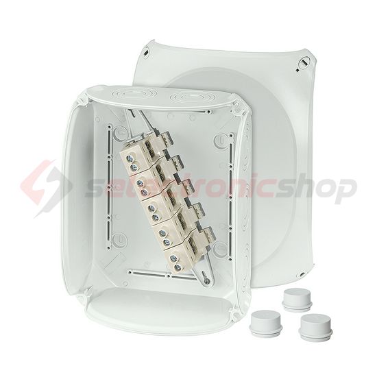 Kötődoboz 5x4x25mm2 falonkívüli 205mmx 255mmx 112mm szürke műanyag IP66 12 DK 2525 GZ Hensel - 62000162